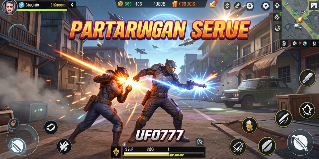 Gameplay intens dari UFO777 dalam pertempuran Battle Royale.