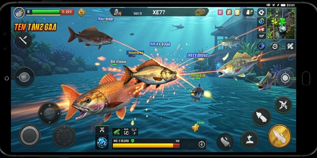 Tampilan gameplay seru Tembak Ikan di XE77.